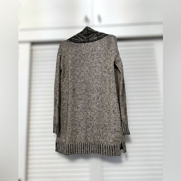 Anthropologie Kaisely Midi Chunky Wool Blend Open Cardigan Sweater Gray Size M - Picture 7 of 12